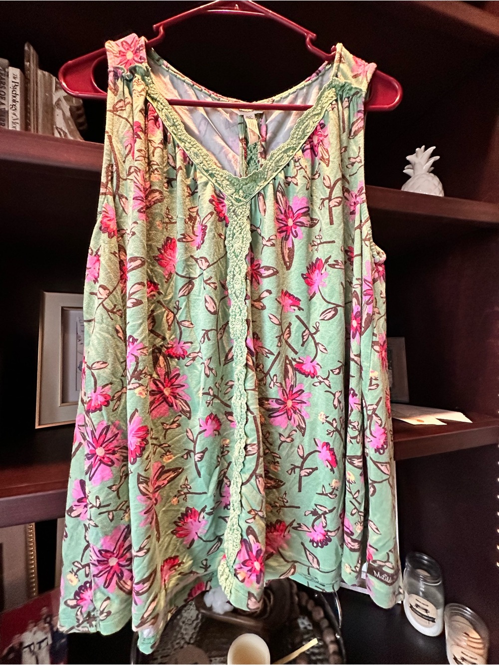 Matilda Jane Mint Green Tank with Pink Floral Print